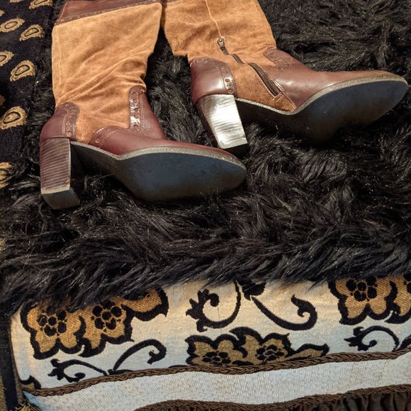 Franco Sarto Suede and Leather Boots - Picture 2 of 4